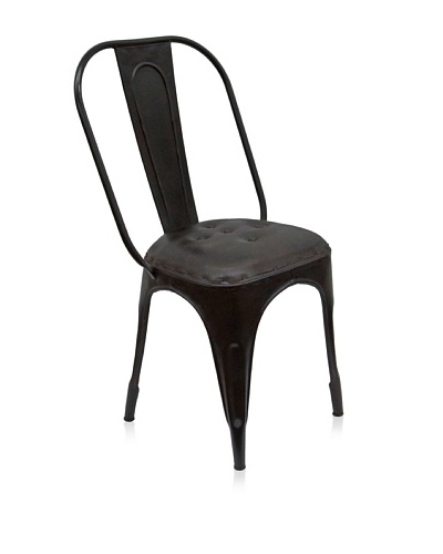 nuLOOM Don Iron Chair with Leather Seat