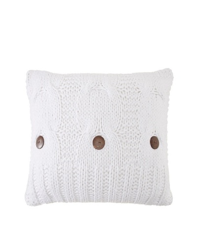 Amity Cable Knit Pillow, White, 20″ x 20″