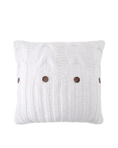 Amity Cable Knit Euro, White, 26″ x 26″