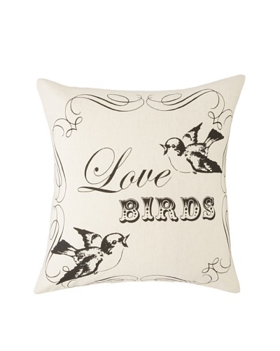 Amity French Love Birds Pillow, Natural