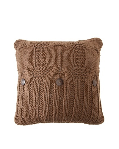 Amity Cable Knit Pillow, Walnut, 20″ x 20″