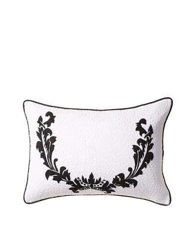 Amity Home Damask Bolster Pillow, Ivory/Black