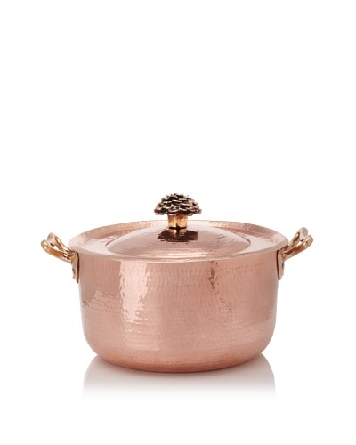 Amoretti Brothers 7.5-Quart Hand-Hammered Copper Saucepan