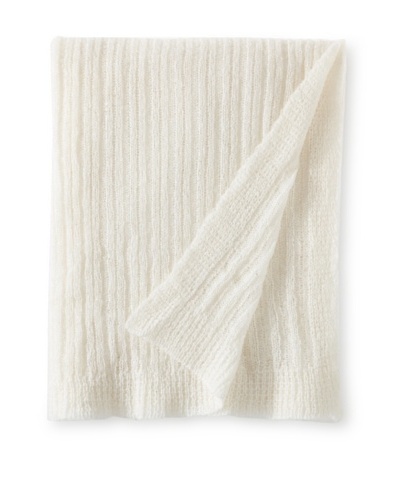 Anichini Knitted Throw, Ivory, 76 x 78
