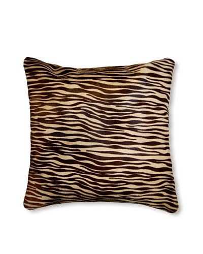 Natural Torino Cowhide Pillow, Baby Tiger Print, 16″ x 16″