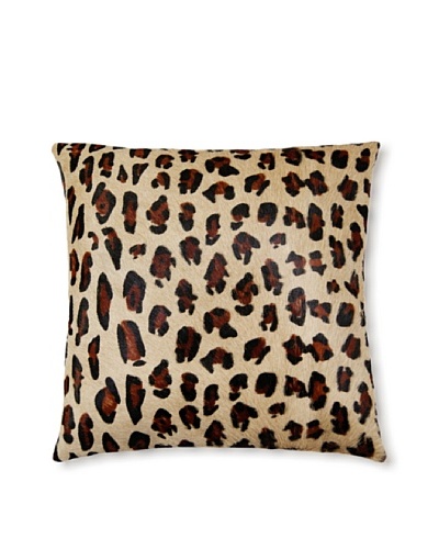 Natural Torino Cowhide Pillow, Leopard Print, 16 x 16