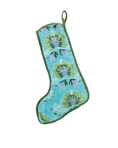 Anna Marie Horner Holiday House Holly Blue Spruce Flower Stocking