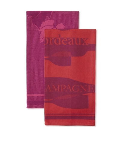 Anne De Solene Set of 2 Kitchen Towels, Bacchus, Rose/Rouge, 23x30