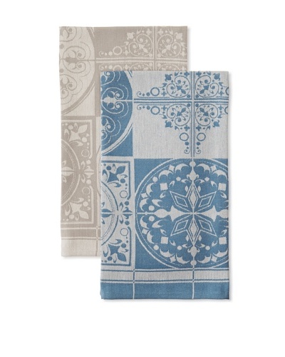 Anne De Solene Set of 2 Kitchen Towels, Victor, Petrole/Beton, 23″x30″