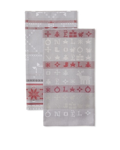 Anne De Solene Set of 2 Kitchen Towels, Rudy and Jean Claude, Gris, 23x30