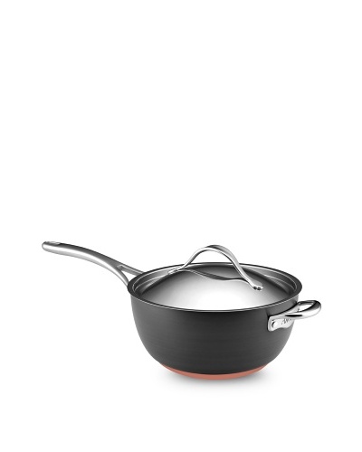 Anolon Nouvelle Copper Hard Anodized Nonstick 5.5-Qt. Covered Saucier with Helper Handle