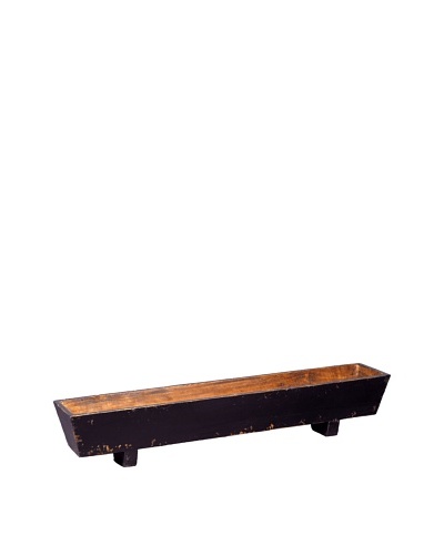 Antique Revival Wooden Double Planters [Black]