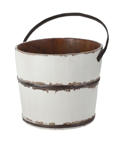 Antique Revival Wooden Round Wash Bucket