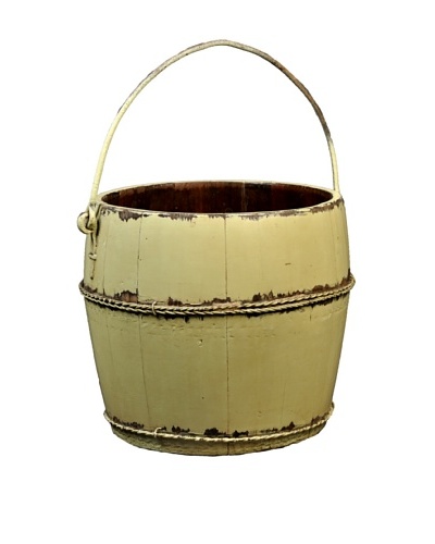 Antique Revival Wooden Water Bucket, Butter