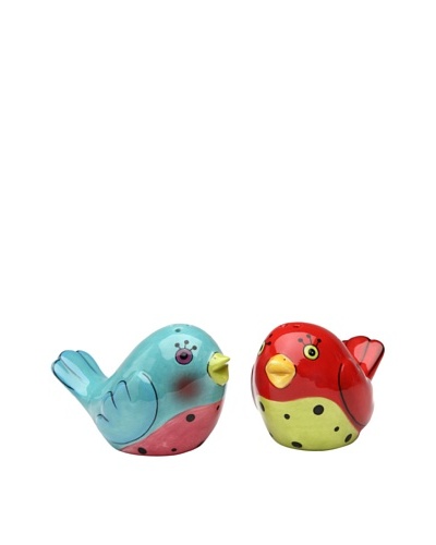 Appletree Design Ceramic Red & Blue Love Birds Salt & Pepper Set