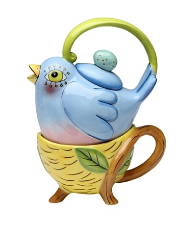 Appletree Design Flight of Fancy by Babs 2-Piece Ceramic Tea for One, Blue