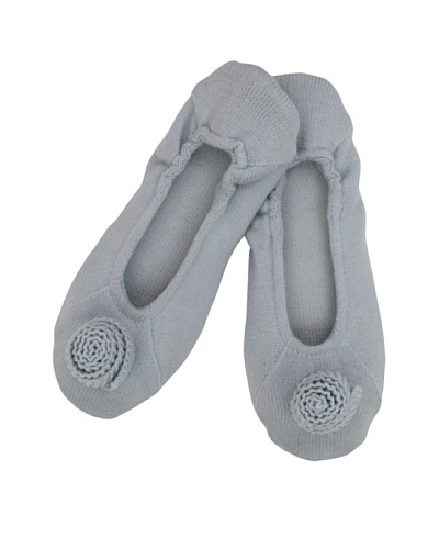 a&R Cashmere Slippers with Flower, Sky