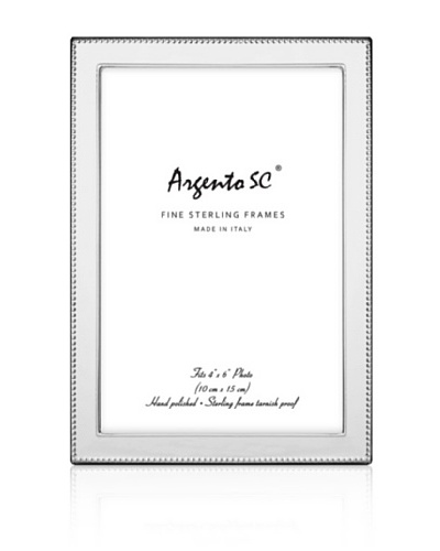 Argento SC Outer Bead Sterling Picture Frame, 4 x 6