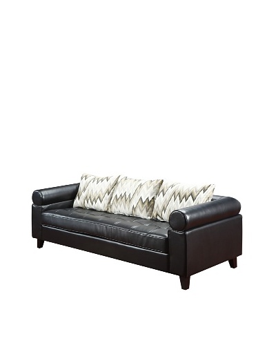 Armen Living 303 Vasken Bonded Leather Sofa, Black