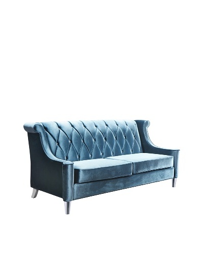 Armen Living Velvet Barrister Sofa, Blue