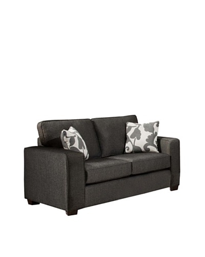 Armen Living Calvin Loveseat in Talbot Fabric, Onyx