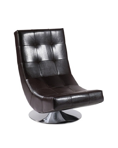 Armen Living Mario Bonded Leather Swivel Chair, Brown