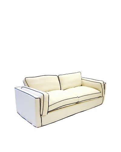 Armen Living South Beach Sofa in Slipcover, White