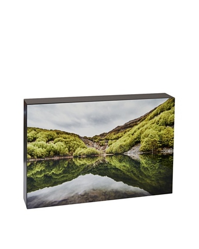 Art Block Hills Reflection - Fine Art Photography On Lacquered Wood Blocks