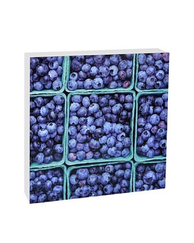 Art Block Blueberries -Fine Art Photography On Lacquered Wood Blocks