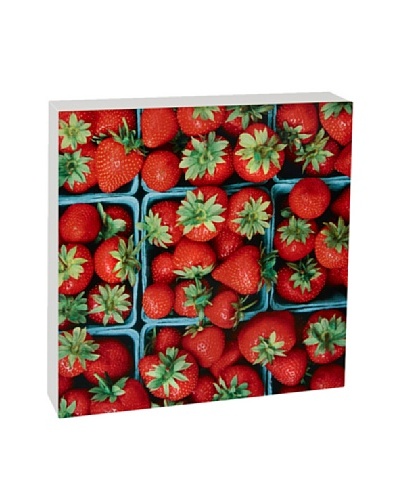 Art Block Strawberries - Fine Art Photography On Lacquered Wood Blocks