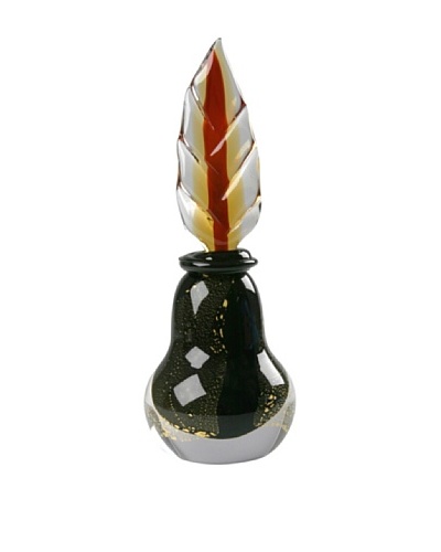 Pear Leaf Perfume Bottle, Black/Gold