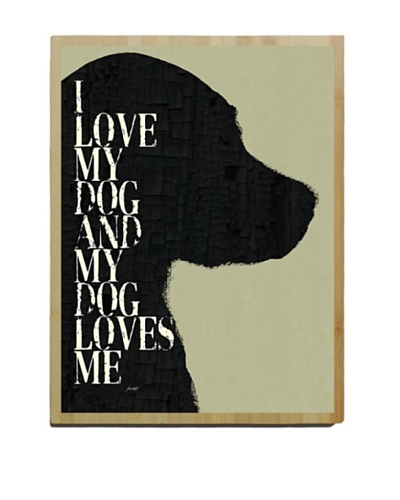 Artehouse I Love My Dog Bamboo Wood Sign