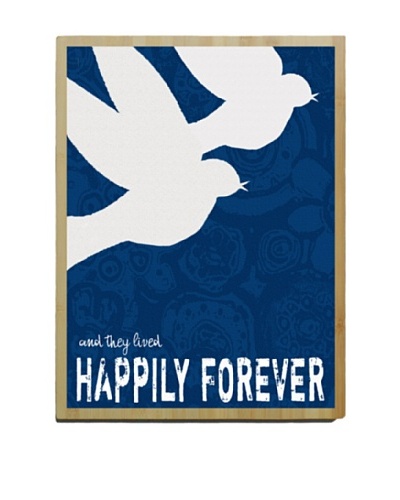 Artehouse Happily Forever Bamboo Wood Sign, 24″ x 18″