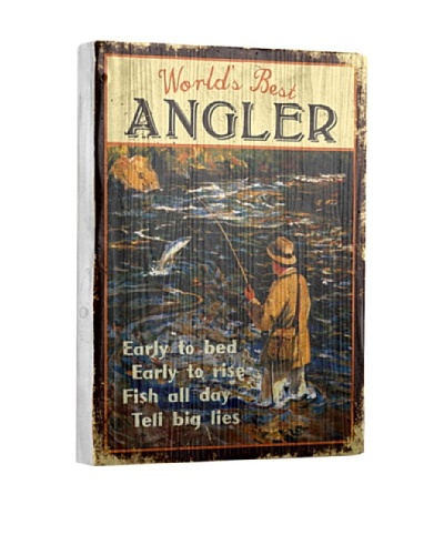 Artehouse World’s Best Angler Reclaimed Wood Sign