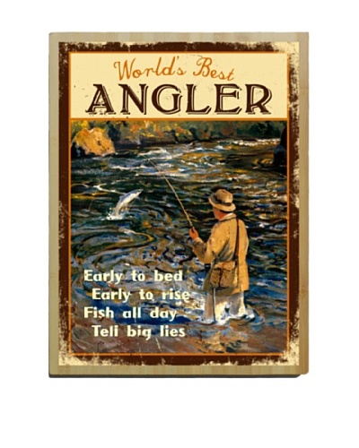 Artehouse World’s Best Angler Bamboo Wood Sign