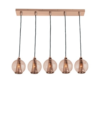 Arteriors Home Caviar Rose Gold/Rose Glass Fixed Linear Pendant