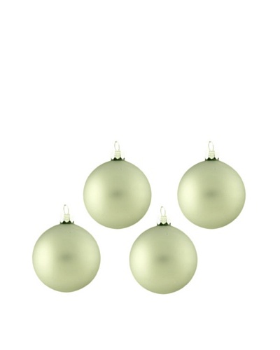 Artisan Glass by Seasons Designs Set of 4 Solid Glass Ornaments, Sage Green