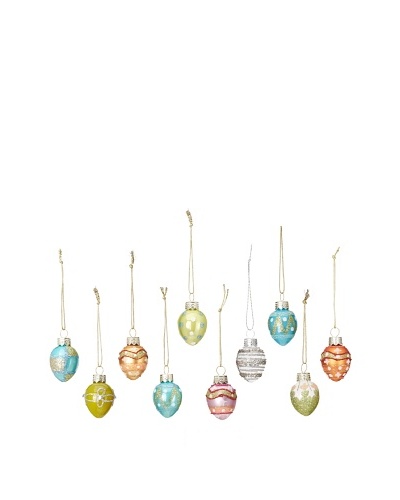 Artisan Glass by Seasons Designs Set of 10 Pastel Easter Egg Glass Ornaments