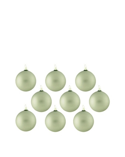 Artisan Glass by Seasons Designs Set of 9 Solid Glass Ornaments, Pewter Matte