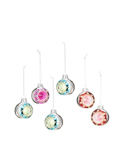 Artisan Glass by Seasons Designs Set of 6 Hand-Painted Glass Ornaments, Multi