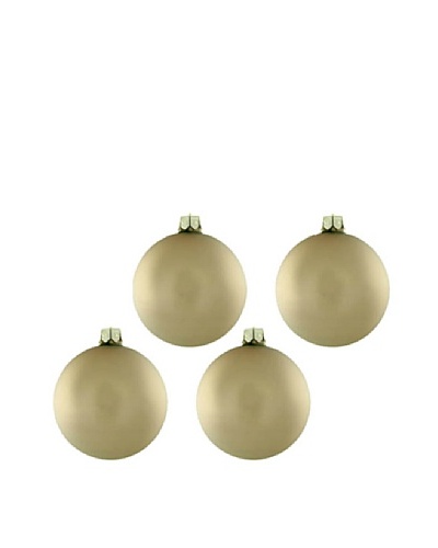 Artisan Glass by Seasons Designs Set of 4 Solid Glass Ornaments, Regal Gold Matte