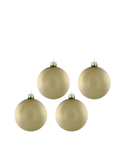 Artisan Glass by Seasons Designs Set of 4 Solid Glass Ornaments, Regal Gold Matte
