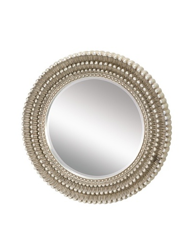 Artistic Dahila Mirror, Antique Silver Leaf, 35 x 35