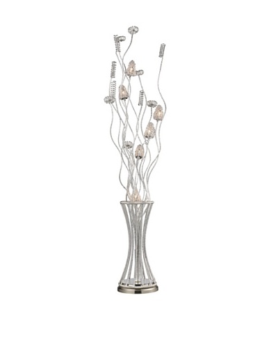 Artistic Lighting Cyprus Grove Floor Lamp, Satin Nickel