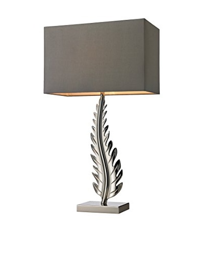 Artistic Lighting Brass Leaf Table Lamp, Polished Nickel
