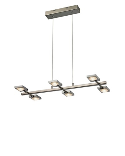 Artistic Lighting Reilly Collection 6-Light LED Chandelier, Brushed Nickel/Aluminum