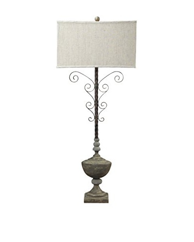 Artistic Lighting Concrete Accent & Iron Table Lamp, Clear