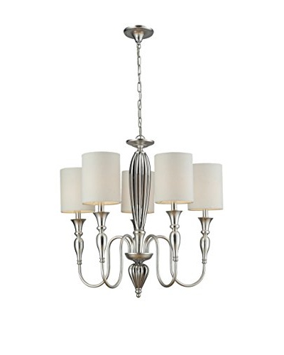 Artistic Lighting Martique 5-Light Chandelier, Silver Leaf