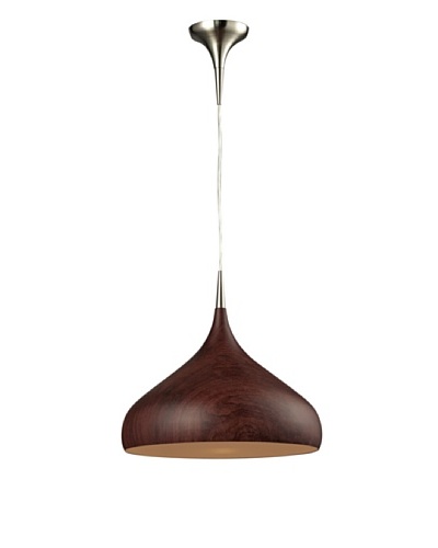 Artistic Lighting Lindsey (Existing) Collection 1-Light LED Pendant, Dark Walnut/Satin Nickel