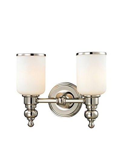 Artistic Lighting Bristol Collection 2-Light LED Bath Bar, Polished Nickel